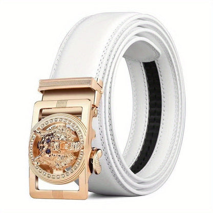 Men's Belt - Automatic Buckle Unisex Metal Clasp No Hole Adjustable Slide Ratchet Waist - product detail view 20