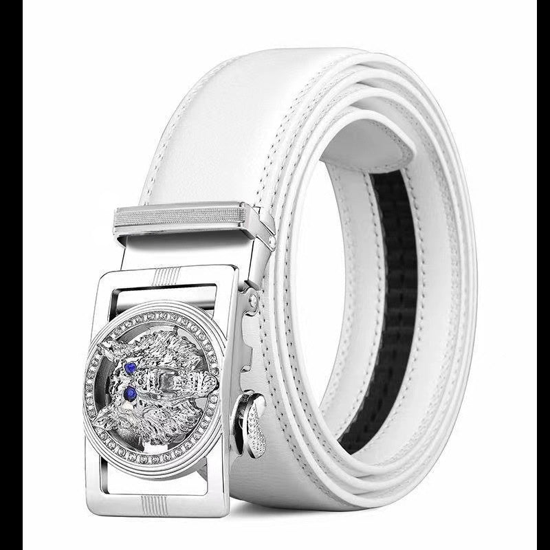 Men's Belt - Automatic Buckle Unisex Metal Clasp No Hole Adjustable Slide Ratchet Waist - product detail view 21