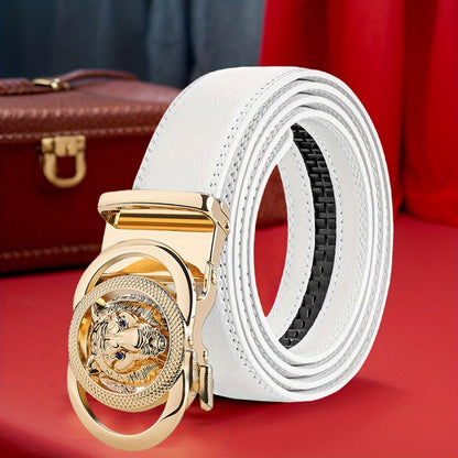 Men's Belt - Automatic Buckle Unisex Metal Clasp No Hole Adjustable Slide Ratchet Waist - product detail view 24