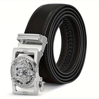 Men's Belt - Automatic Buckle Unisex Metal Clasp No Hole Adjustable Slide Ratchet Waist - product detail view 30