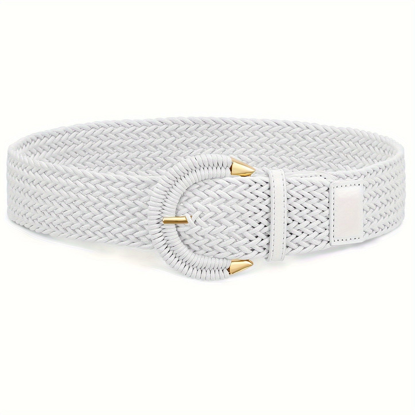 Women's Belt - Braided Rattan Wide for - Woven Waist with Half-Circle Buckle for Summer - product detail view 18