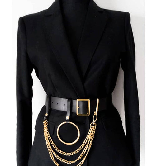 Women's Belt - Chain Harness for Street Punk Circle Chain Decor Stainless Steel Buckle - main product view