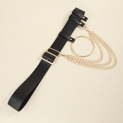 Women's Belt - Chain Harness for Street Punk Circle Chain Decor Stainless Steel Buckle - product detail view 5