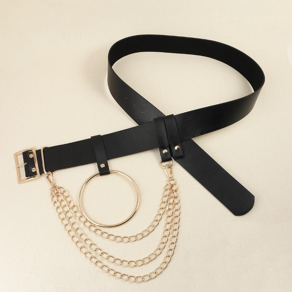 Women's Belt - Chain Harness for Street Punk Circle Chain Decor Stainless Steel Buckle - product detail view 6
