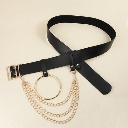 Women's Belt - Chain Harness for Street Punk Circle Chain Decor Stainless Steel Buckle - product detail view 6