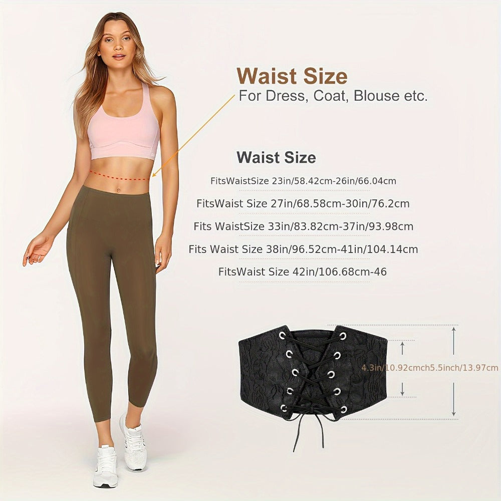 Women's Belt - Corset for Lace Up Wide Waist Cincher - Elastic Waspie Underbust Corset - product detail view 5