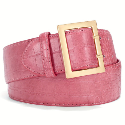 Women's Belt - Crocodile Pattern Wide for - Fashion Textured Waist for Jeans Dress Pants - product detail view 7