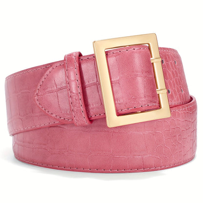 Women's Belt - Crocodile Pattern Wide for - Fashion Textured Waist for Jeans Dress Pants - product detail view 15