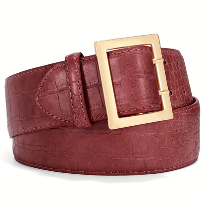 Women's Belt - Crocodile Pattern Wide for - Fashion Textured Waist for Jeans Dress Pants - product detail view 16