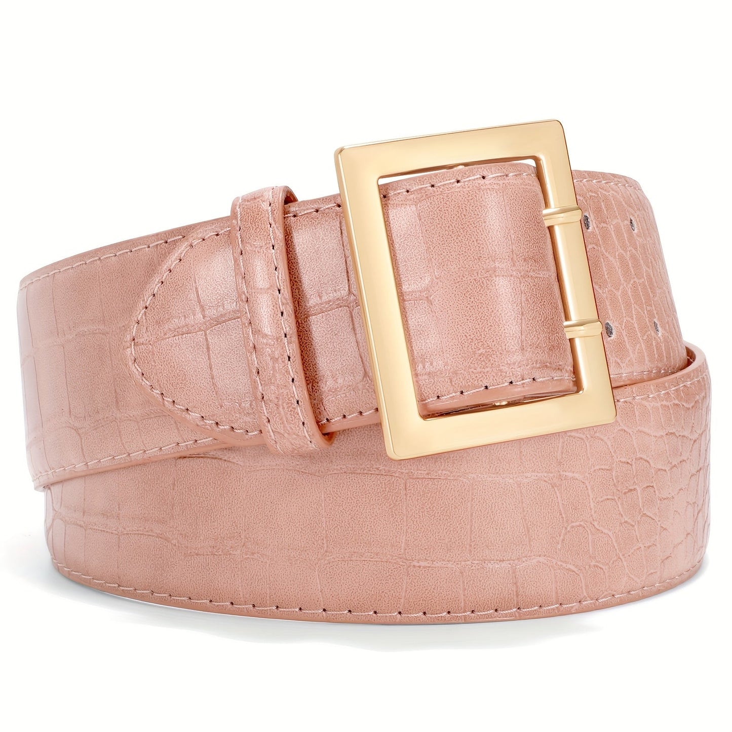 Women's Belt - Crocodile Pattern Wide for - Fashion Textured Waist for Jeans Dress Pants - product detail view 20