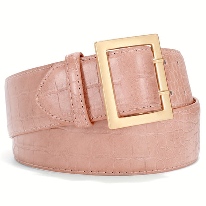 Women's Belt - Crocodile Pattern Wide for - Fashion Textured Waist for Jeans Dress Pants - product detail view 23