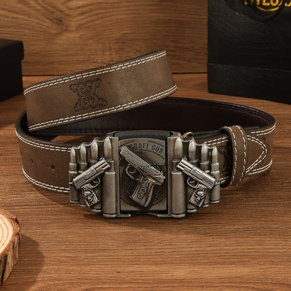 Men's Belt - Detachable Lighter Western Cowboy Style Printed Novelty Vintage Fashion - main product view