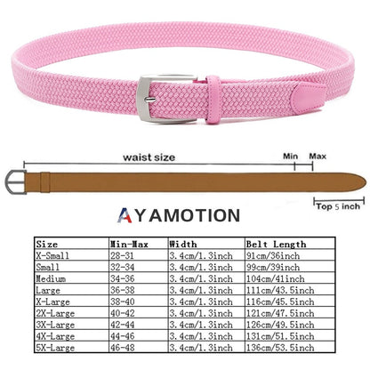 Men's Belt - Elastic Ratchet for Women Stretch Braided Woven Automatic Buckle 32-Click - product detail view 3