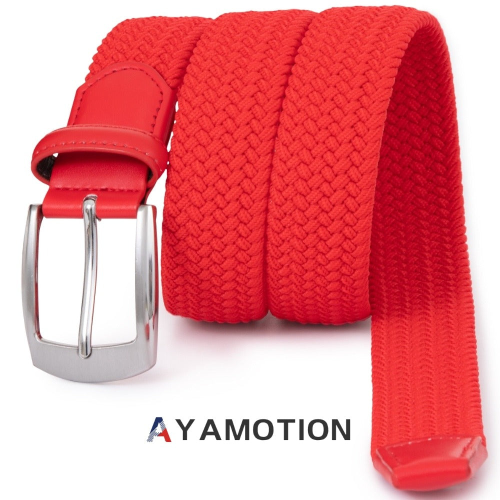 Men's Belt - Elastic Ratchet for Women Stretch Braided Woven Automatic Buckle 32-Click - product detail view 12