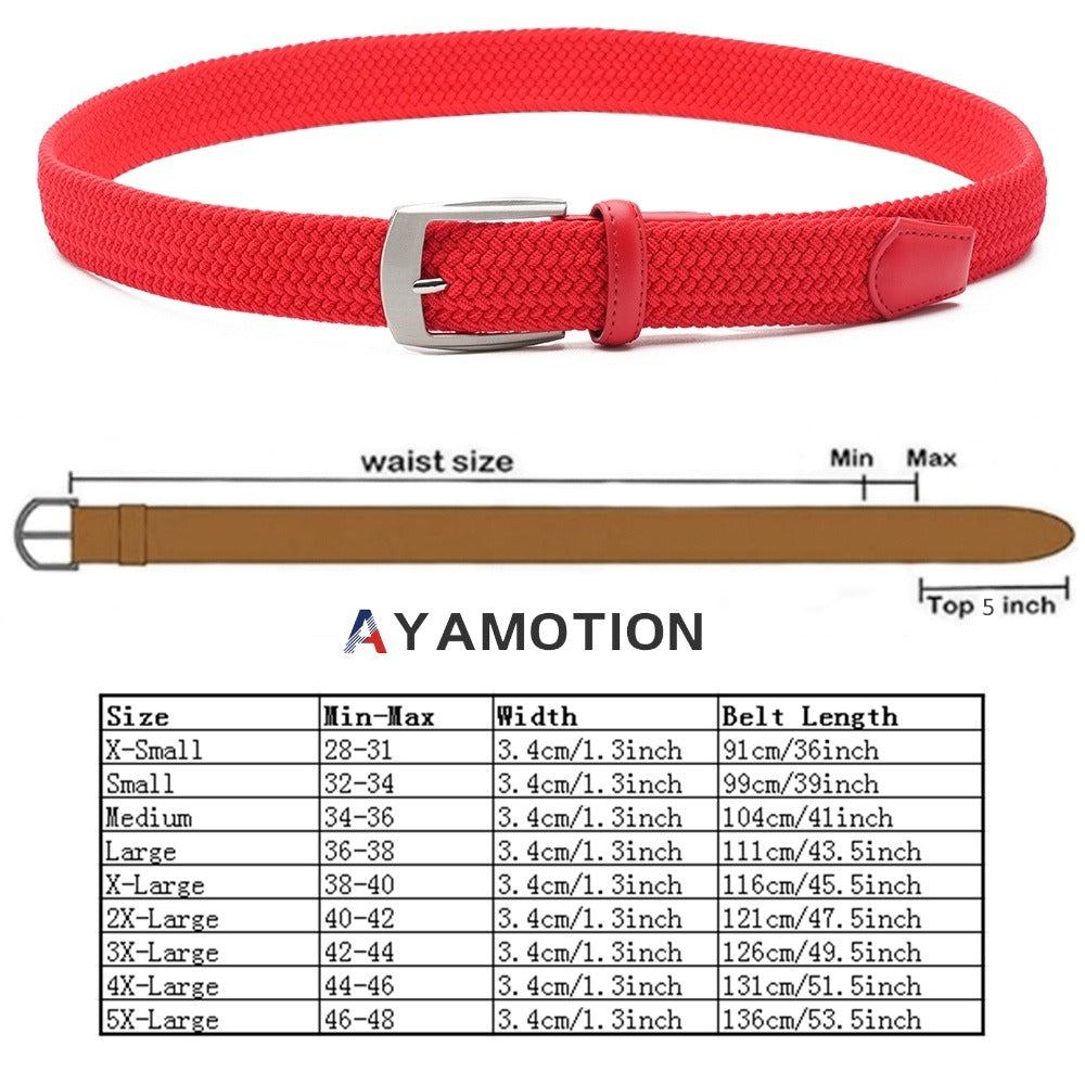 Men's Belt - Elastic Ratchet for Women Stretch Braided Woven Automatic Buckle 32-Click - product detail view 13