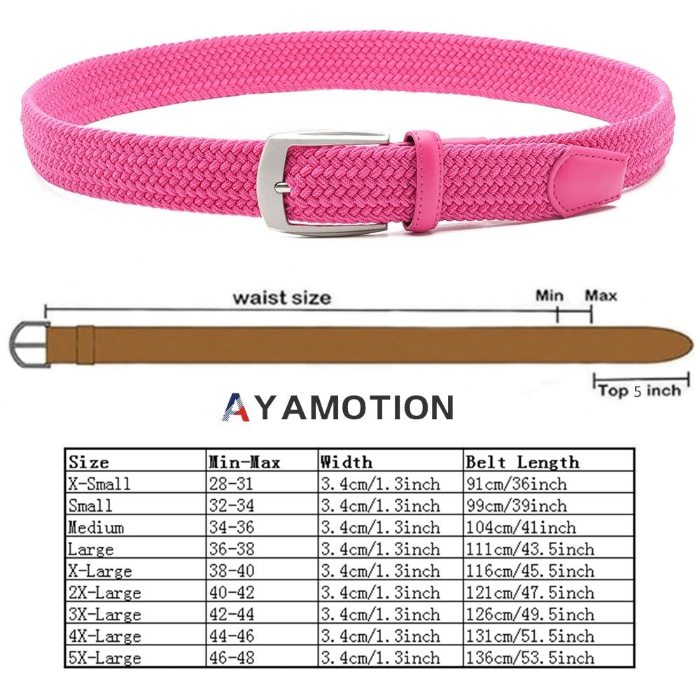 Men's Belt - Elastic Ratchet for Women Stretch Braided Woven Automatic Buckle 32-Click - product detail view 17