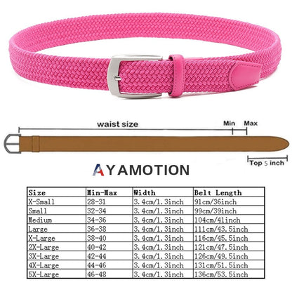 Men's Belt - Elastic Ratchet for Women Stretch Braided Woven Automatic Buckle 32-Click - product detail view 17