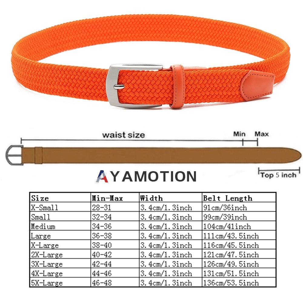 Men's Belt - Elastic Ratchet for Women Stretch Braided Woven Automatic Buckle 32-Click - product detail view 21