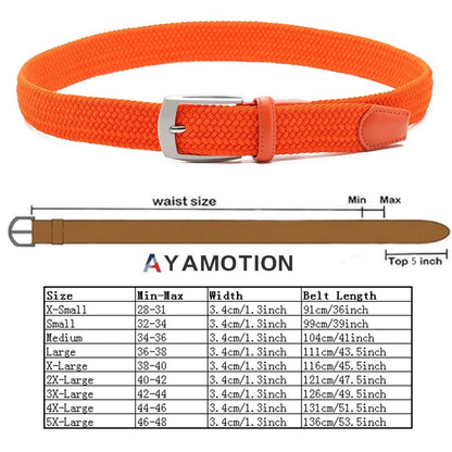 Men's Belt - Elastic Ratchet for Women Stretch Braided Woven Automatic Buckle 32-Click - product detail view 21