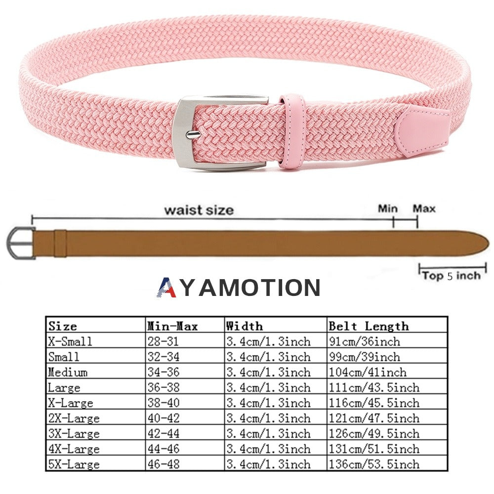 Men's Belt - Elastic Ratchet for Women Stretch Braided Woven Automatic Buckle 32-Click - product detail view 25