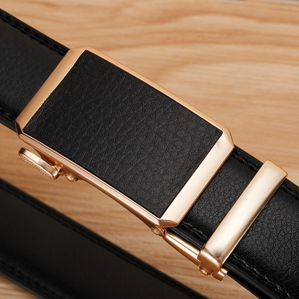 Men's Belt - Faux Leather for with Automatic Buckle 9 Colors, Adjustable up to 49.2" - product detail view 6