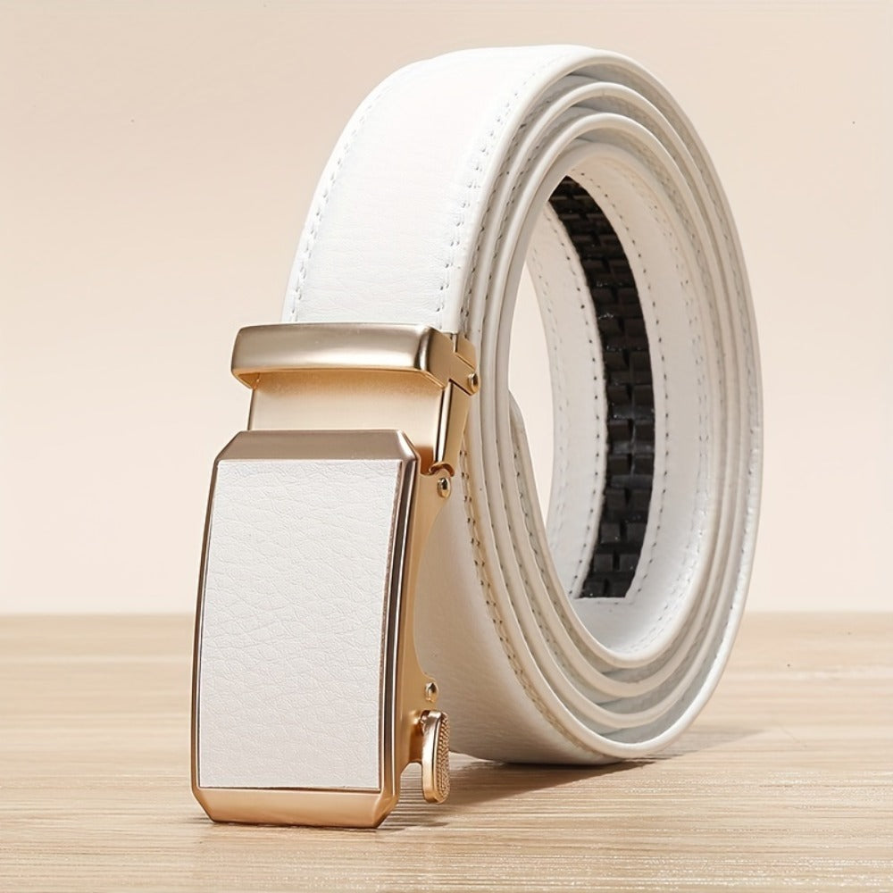 Men's Belt - Faux Leather for with Automatic Buckle 9 Colors, Adjustable up to 49.2" - product detail view 12
