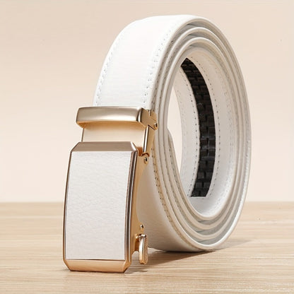 Men's Belt - Faux Leather for with Automatic Buckle 9 Colors, Adjustable up to 49.2" - product detail view 12