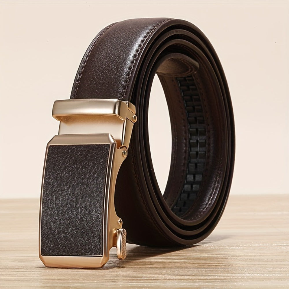 Men's Belt - Faux Leather for with Automatic Buckle 9 Colors, Adjustable up to 49.2" - product detail view 15
