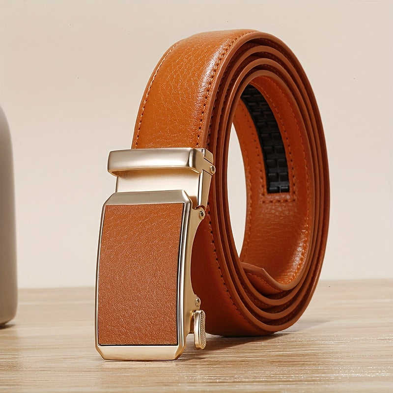 Men's Belt - Faux Leather for with Automatic Buckle 9 Colors, Adjustable up to 49.2" - product detail view 18