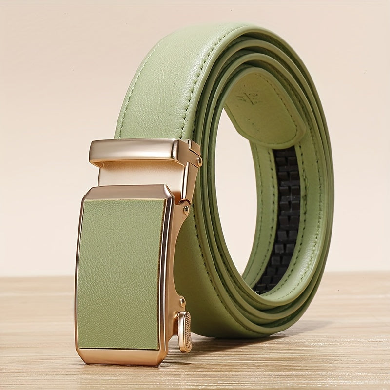 Men's Belt - Faux Leather for with Automatic Buckle 9 Colors, Adjustable up to 49.2" - product detail view 19