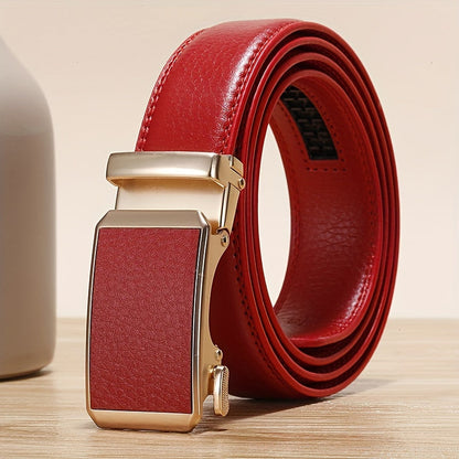 Men's Belt - Faux Leather for with Automatic Buckle 9 Colors, Adjustable up to 49.2" - product detail view 22