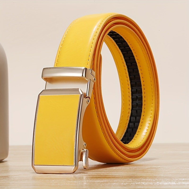 Men's Belt - Faux Leather for with Automatic Buckle 9 Colors, Adjustable up to 49.2" - product detail view 23