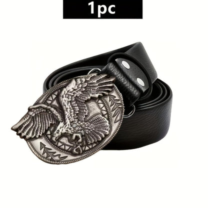 Men's Belt - Genuine Leather for Western Cowboy Style, Embossed Detail, Unique Lighter - product detail view 3