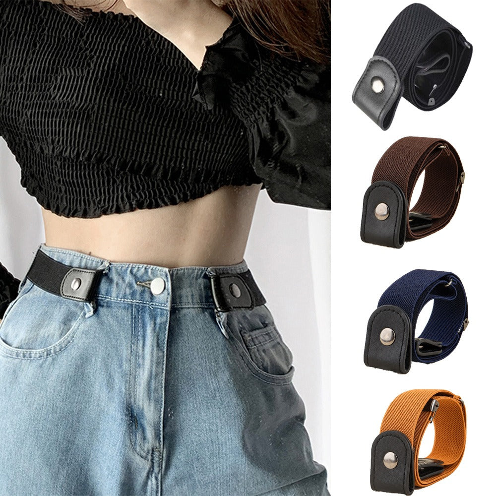 Women's Belt - Invisible Elastic Waistband 4 Pack No Buckle Adjustable Stretch Waist for - product detail view 2