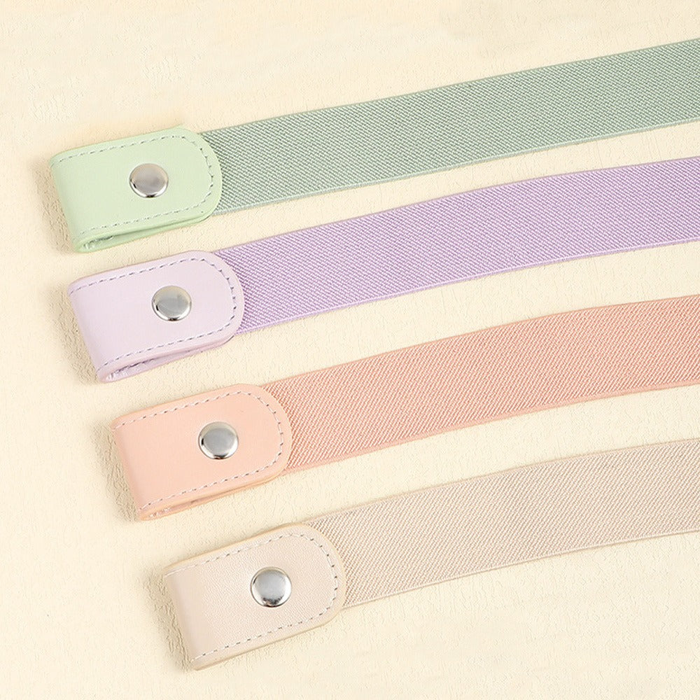 Women's Belt - Invisible Elastic Waistband 4 Pack No Buckle Adjustable Stretch Waist for - product detail view 11