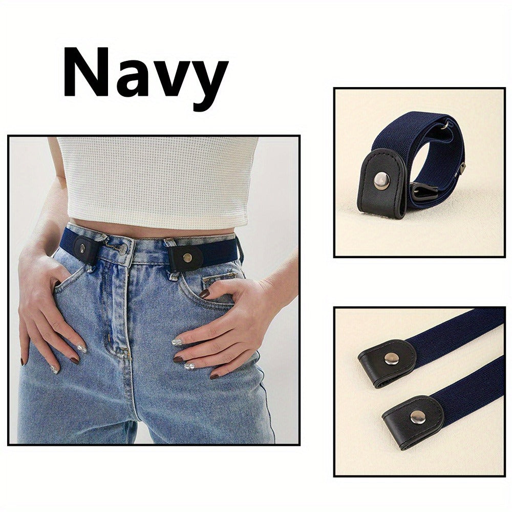 Women's Belt - Invisible Elastic Waistband 4 Pack No Buckle Adjustable Stretch Waist for - product detail view 16