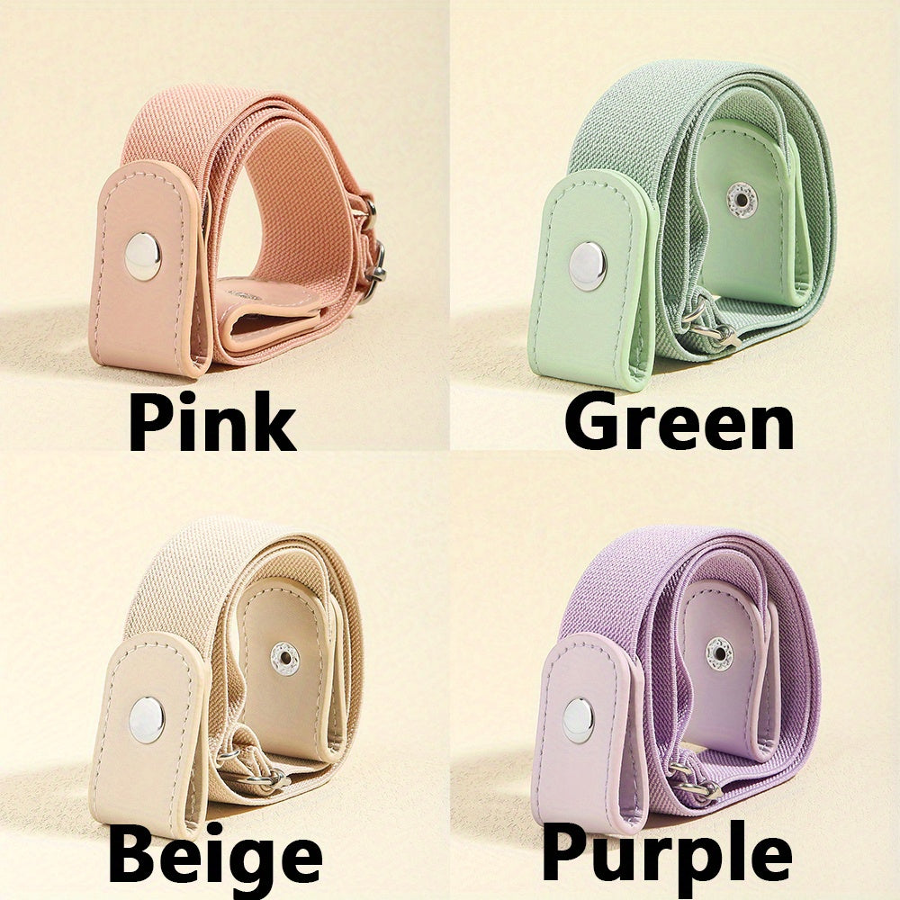Women's Belt - Invisible Elastic Waistband 4 Pack No Buckle Adjustable Stretch Waist for - product detail view 21