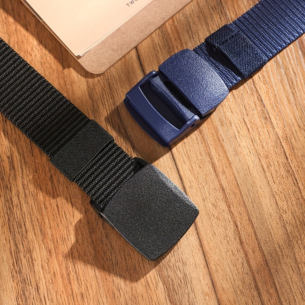 Men's Belt - Nylon for 3 Pack Adjustable Plastic Buckle, Lightweight Breathable - product detail view 5