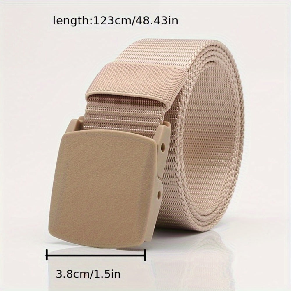 Men's Belt - Nylon for 3 Pack Adjustable Plastic Buckle, Lightweight Breathable - product detail view 6