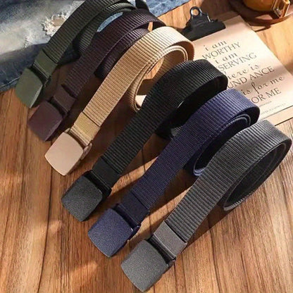 Men's Belt - Nylon for 3 Pack Adjustable Plastic Buckle, Lightweight Breathable - product detail view 12