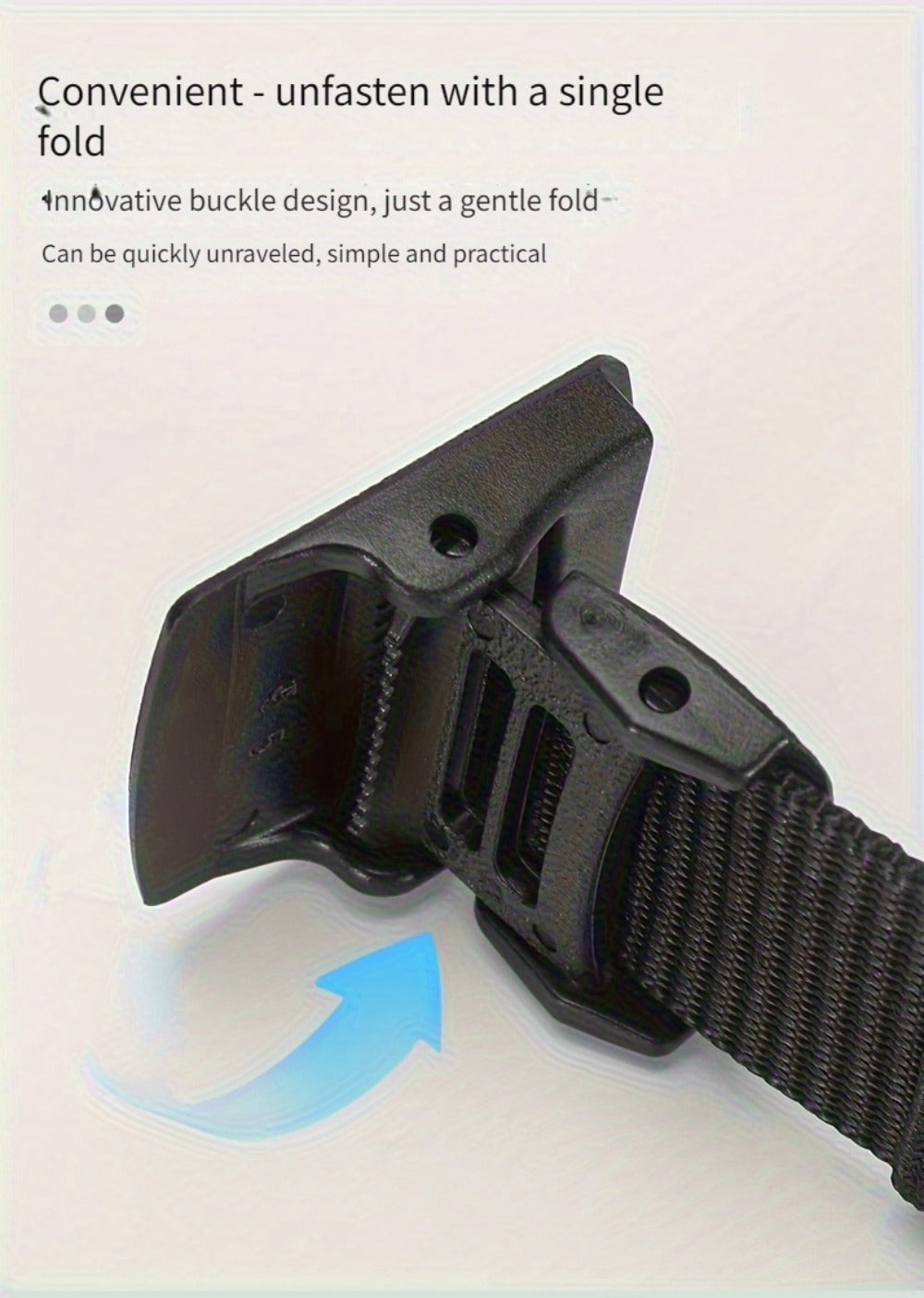 Men's Belt - Nylon for 3 Pack Adjustable Plastic Buckle, Lightweight Breathable - product detail view 14
