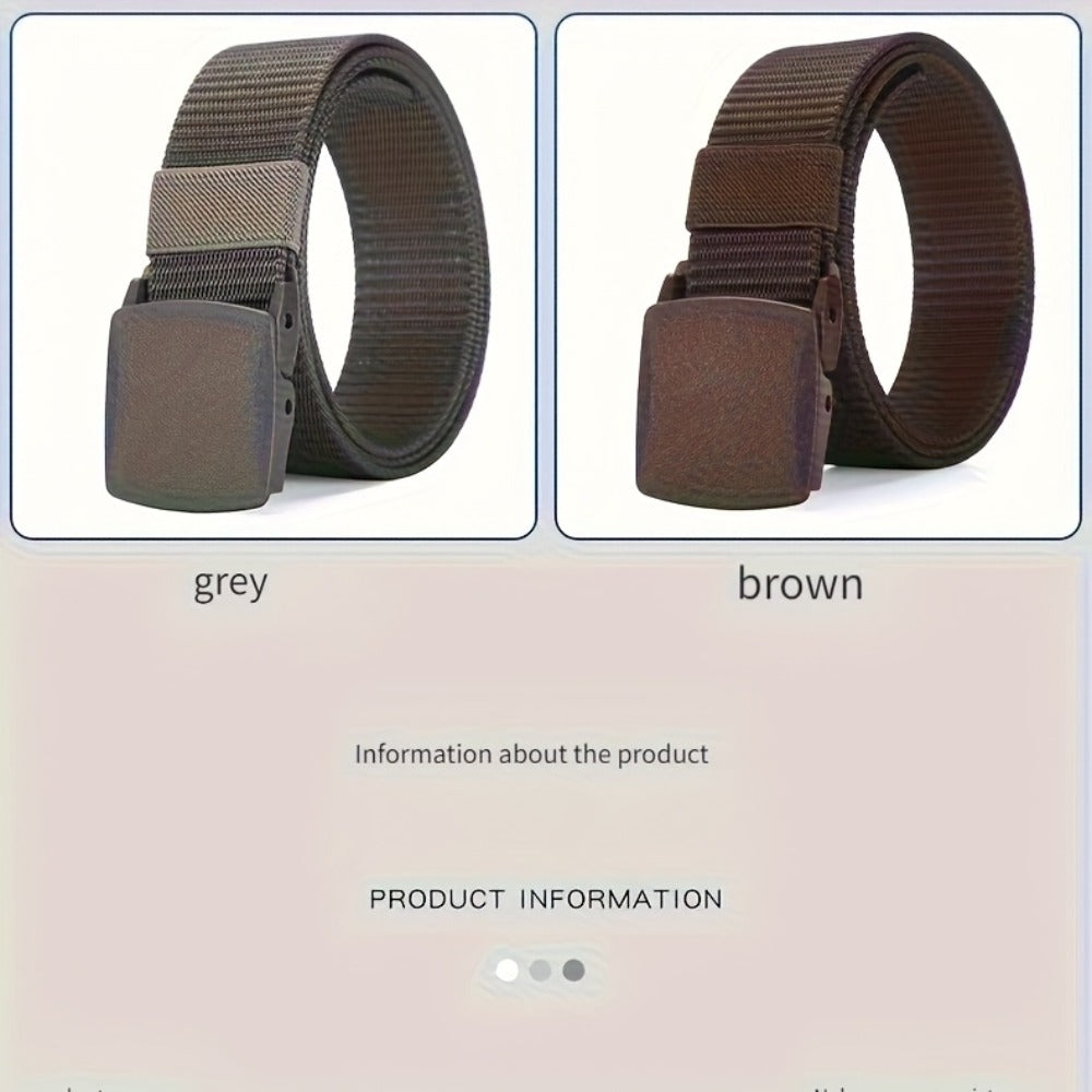 Men's Belt - Nylon for 3 Pack Adjustable Plastic Buckle, Lightweight Breathable - product detail view 19