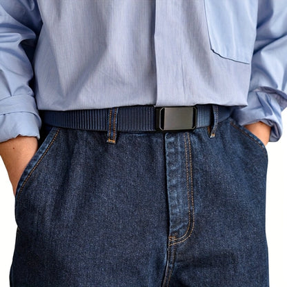 Men's Belt - Nylon Elastic 4-Pack Automatic Buckle Adjustable Stretch Waistband for - product detail view 2