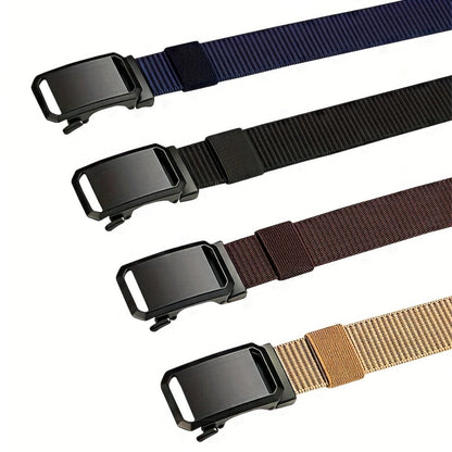 Men's Belt - Nylon Elastic 4-Pack Automatic Buckle Adjustable Stretch Waistband for - product detail view 13