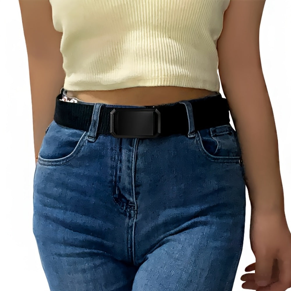 Men's Belt - Nylon Elastic 4-Pack Automatic Buckle Adjustable Stretch Waistband for - product detail view 18
