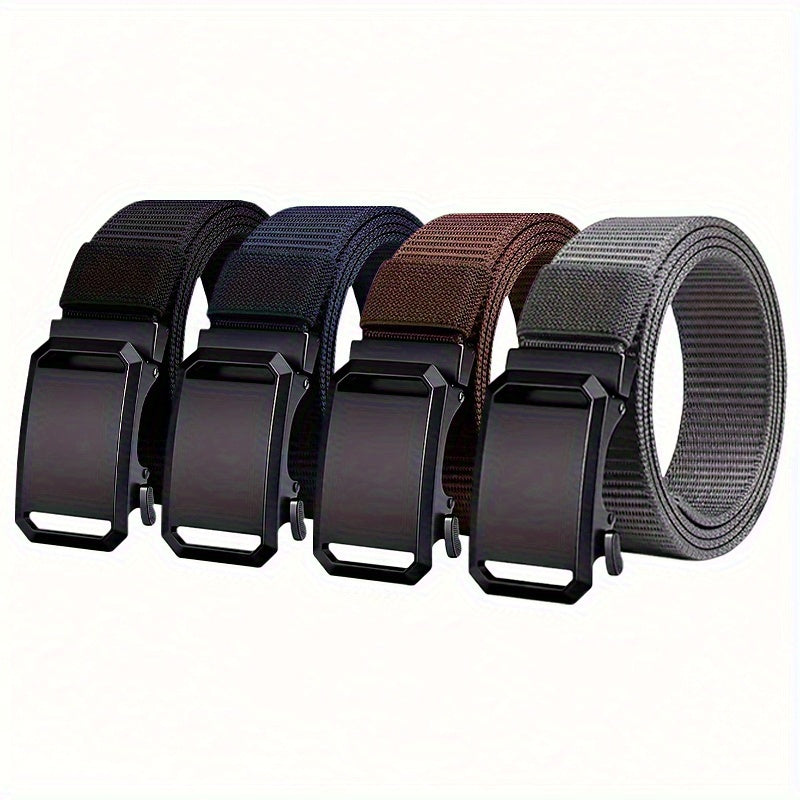 Men's Belt - Nylon Elastic 4-Pack Automatic Buckle Adjustable Stretch Waistband for - product detail view 19