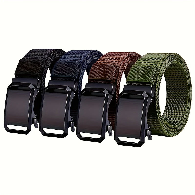 Men's Belt - Nylon Elastic 4-Pack Automatic Buckle Adjustable Stretch Waistband for - product detail view 20