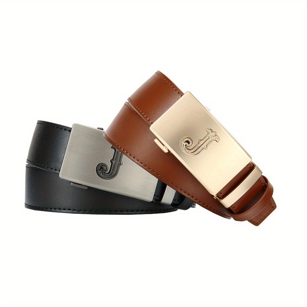 Men's Belt - Premium Leather Ratchet Set of 2 Black & Brown, Detachable Gear Buckle - product detail view 8