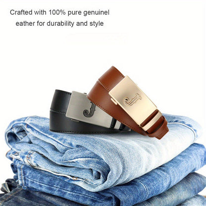 Men's Belt - Premium Leather Ratchet Set of 2 Black & Brown, Detachable Gear Buckle - product detail view 9