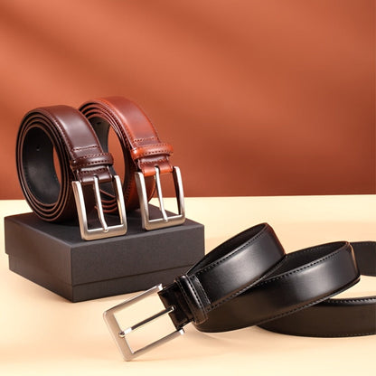 Men's Belt - Prong Buckle for Genuine Leather Jeans , Classic Work & Business Dress - product detail view 6